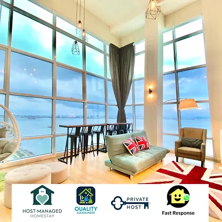 Maritime Suite #Pool Table #Full Seaview #Georgetown #6Pax #2Br 2Bath #1King 2Single 2Floor Mattress #Quality Well Maintained #Private Host Jelutong Exterior photo